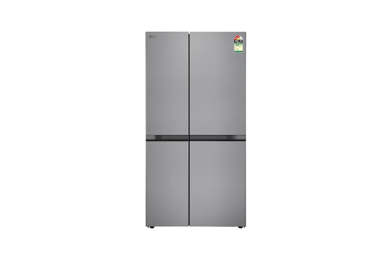Front view of LG 650L Side-by-Side Refrigerator, Convertible, Multi-Air Flow, Smart Diagnosis™, Shiny Steel, 3 Star GL-B257JPZ3