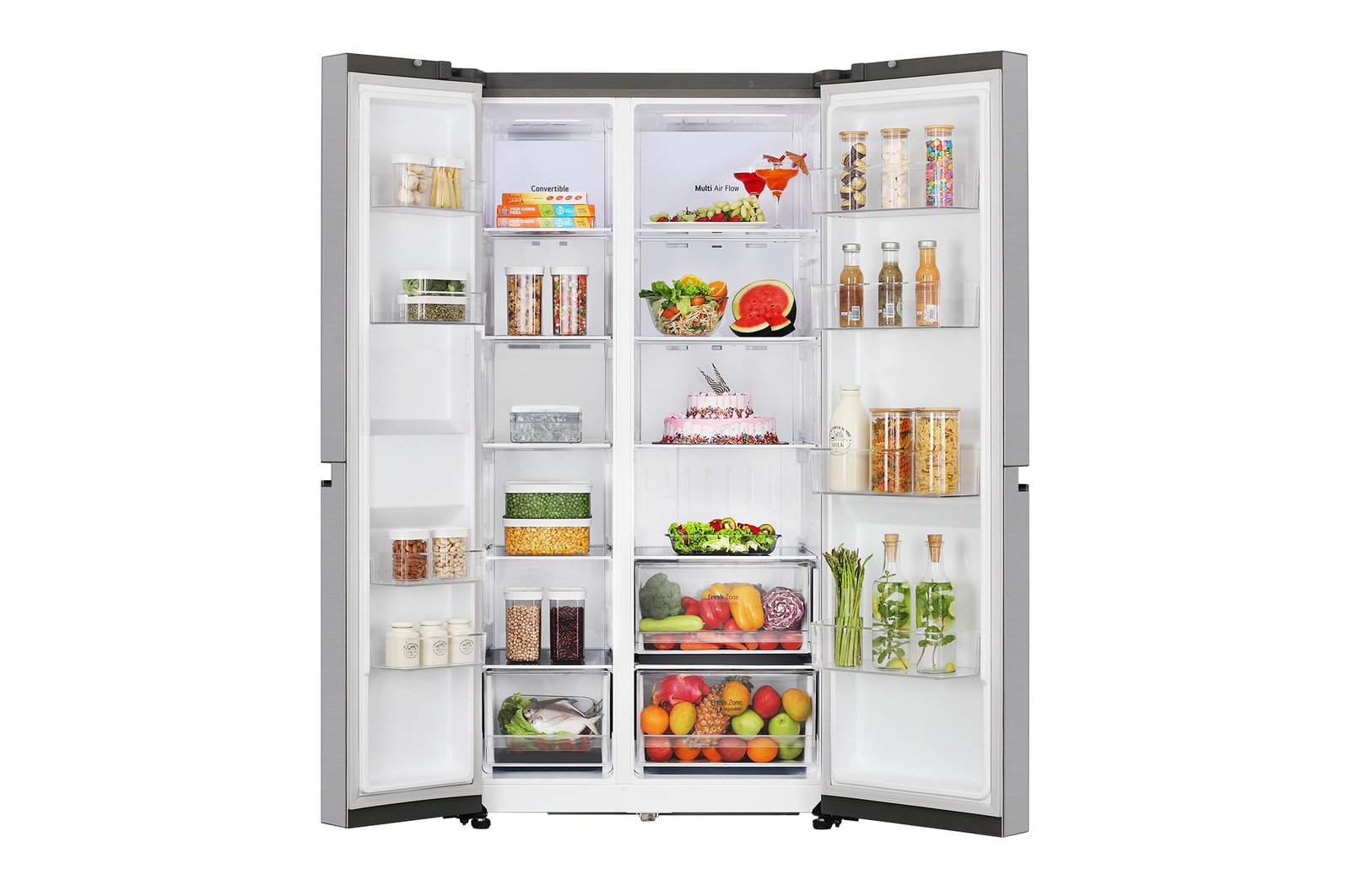 front view door open  food