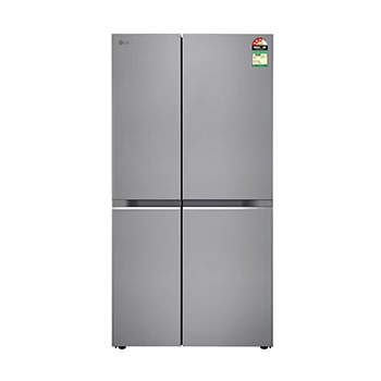 Front view of LG 790 L Side-by-Side Refrigerator, Wi-Fi Convertible, Hygiene Fresh+™, Shiny Steel, 3 Star GL-B277GPZ3