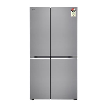 Front view of LG 790 L Side-by-Side Refrigerator, Wi-Fi Convertible, Hygiene Fresh+™, Smart Diagnosis™, Shiny Steel, 3 Star GL-B277GPZ3