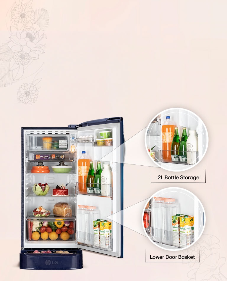 Lower Door Basket and 2L Bottle Storage​