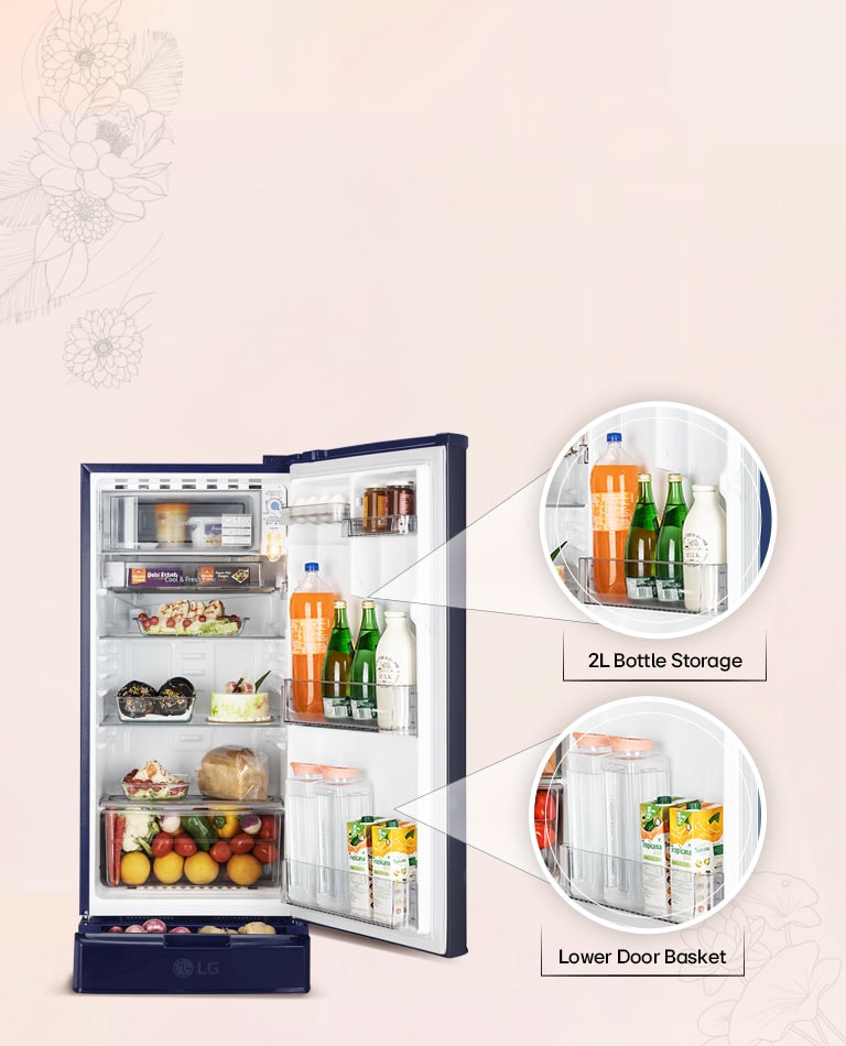 Lower Door Basket and 2L Bottle Storage​