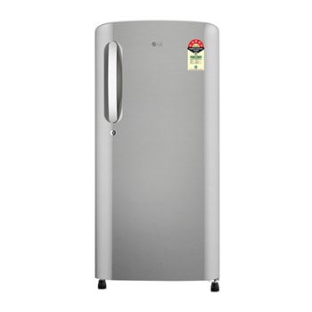 Front view of 185 L Single Door Refrigerator, Smart Inverter Compressor, Smart Connect, Anti Bacterial Gasket, Shiny Steel, 5 Star GLD1956YAPZ