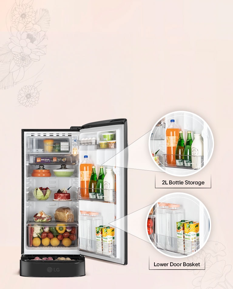 Lower Door Basket and 2L Bottle Storage​