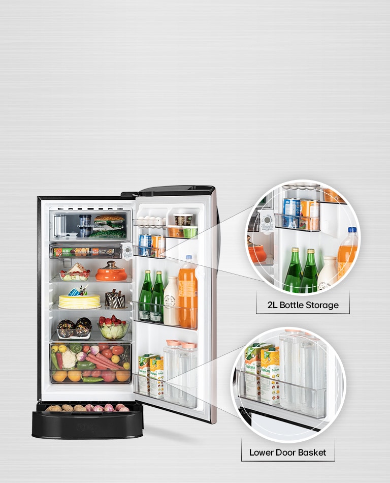 Lower Door Basket and 2L Bottle Storage