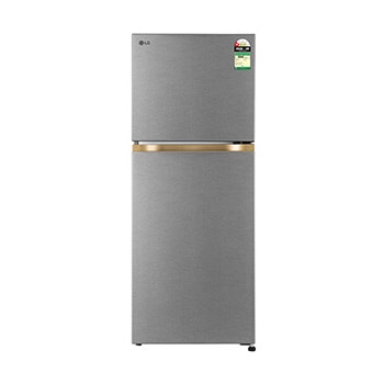 Front view of LG 225L Double Door Refrigerator,Smart Mode, Auto Smart Connect, Dazzle Steel, 1 Star GLT2216WYDS