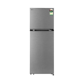 Front view of LG 251L Double Door Refrigerator with Smart Mode, Auto Smart Connect, Smart Inverter Compressor, Multi Air Flow, Dazzle Steel, 1 Star GLT2516WXDS