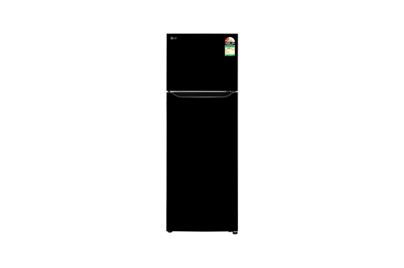 Front view of LG 288 L Double Door Refrigerator, Convertible, Smart Inverter Compressor, Ebony Sheen, 2 Star GLT2926PDES
