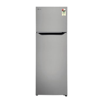 Front view of LG 288 L  Double Door Refrigerator,  Smart Inverter  Compressor, Convertible, Shiny Steel, 2 Star GLT2926PDPZ