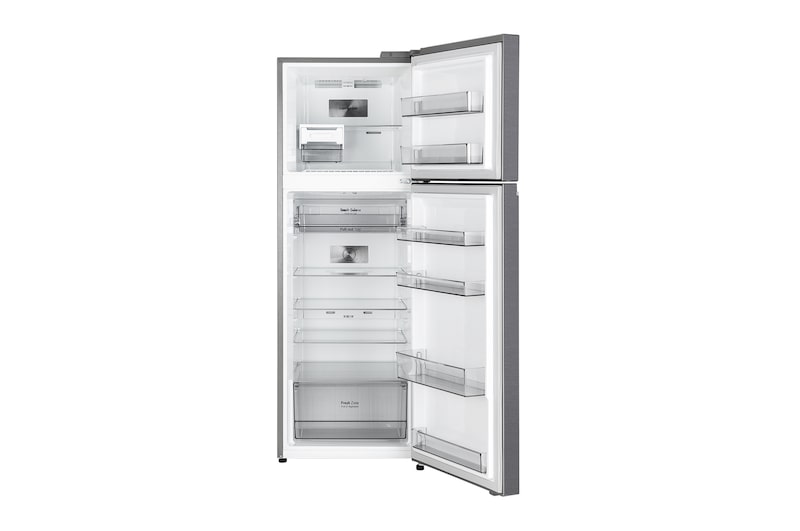 LG 343L Double Door Refrigerator, Convertible, Smart Diagnosis™, Shiny Steel Finish, Dazzle Steel, 2 Star, GLT3426SNDS