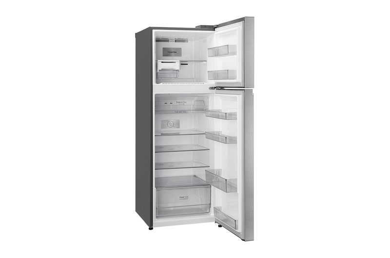 LG 343L Double Door Refrigerator, Convertible, Smart Diagnosis™, Shiny Steel Finish, Dazzle Steel, 2 Star, GLT3426SNDS
