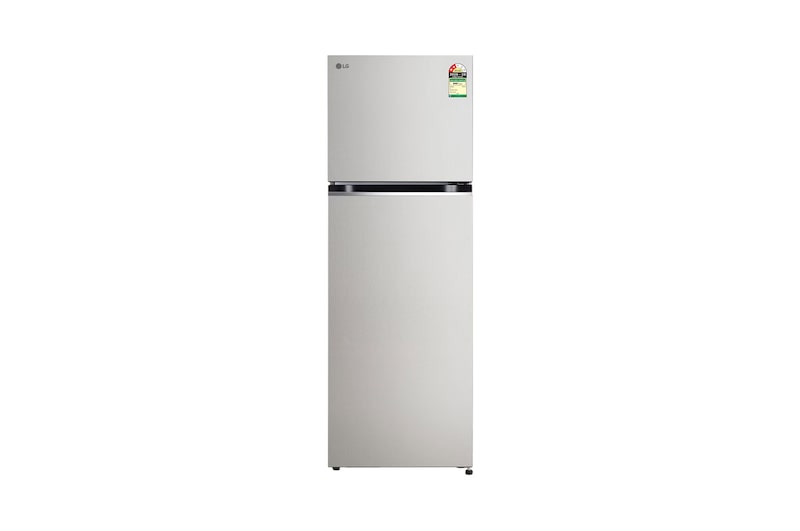 Front view of LG 343L Double Door Refrigerator, Convertible, Smart Diagnosis™, Urban Steel, 2 Star GLT3426SNUS