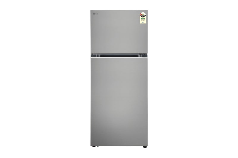Front view of LG 380L Convertible Double Door Refrigerator in Shiny Steel Finish, 3 Star GLT3836SNPZ
