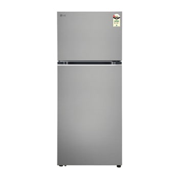 Front view of LG 380L Convertible Double Door Refrigerator in Shiny Steel Finish, 3 Star GLT3836SNPZ