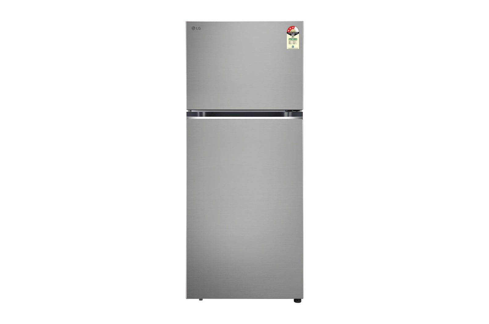 Front view of LG 398L Convertible Double Door Refrigerator in Shiny Steel Finish, 3 Star GLT4036SNPZ