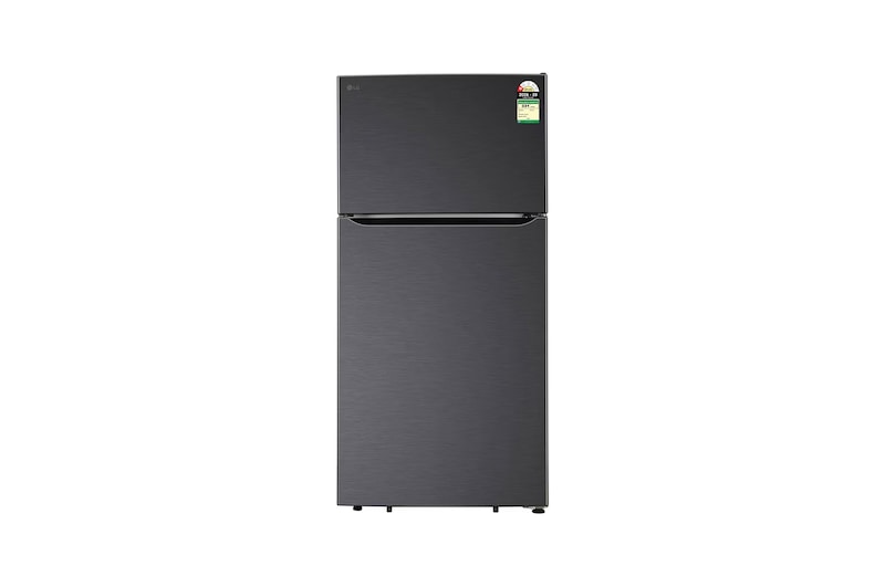 Front view of LG 674 L Double Door Refrigerator, Smart Inverter Compressor, Matt Black, 1 Star GLT6816ODMC