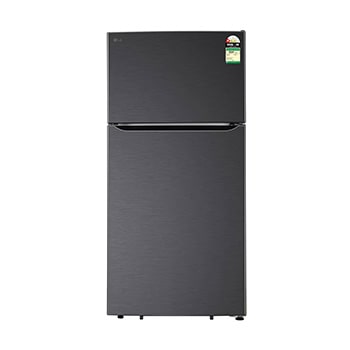 Front view of LG 674 L Double Door Refrigerator, Smart Inverter Compressor, Matt Black, 1 Star GLT6816ODMC