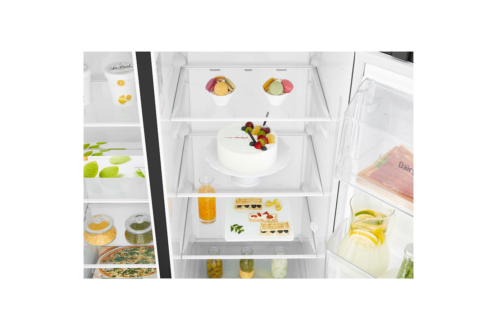 LG 697L Side by Side Refrigerator with Inverter Linear Compressor in Matte Black Color., GC-B247SQUV