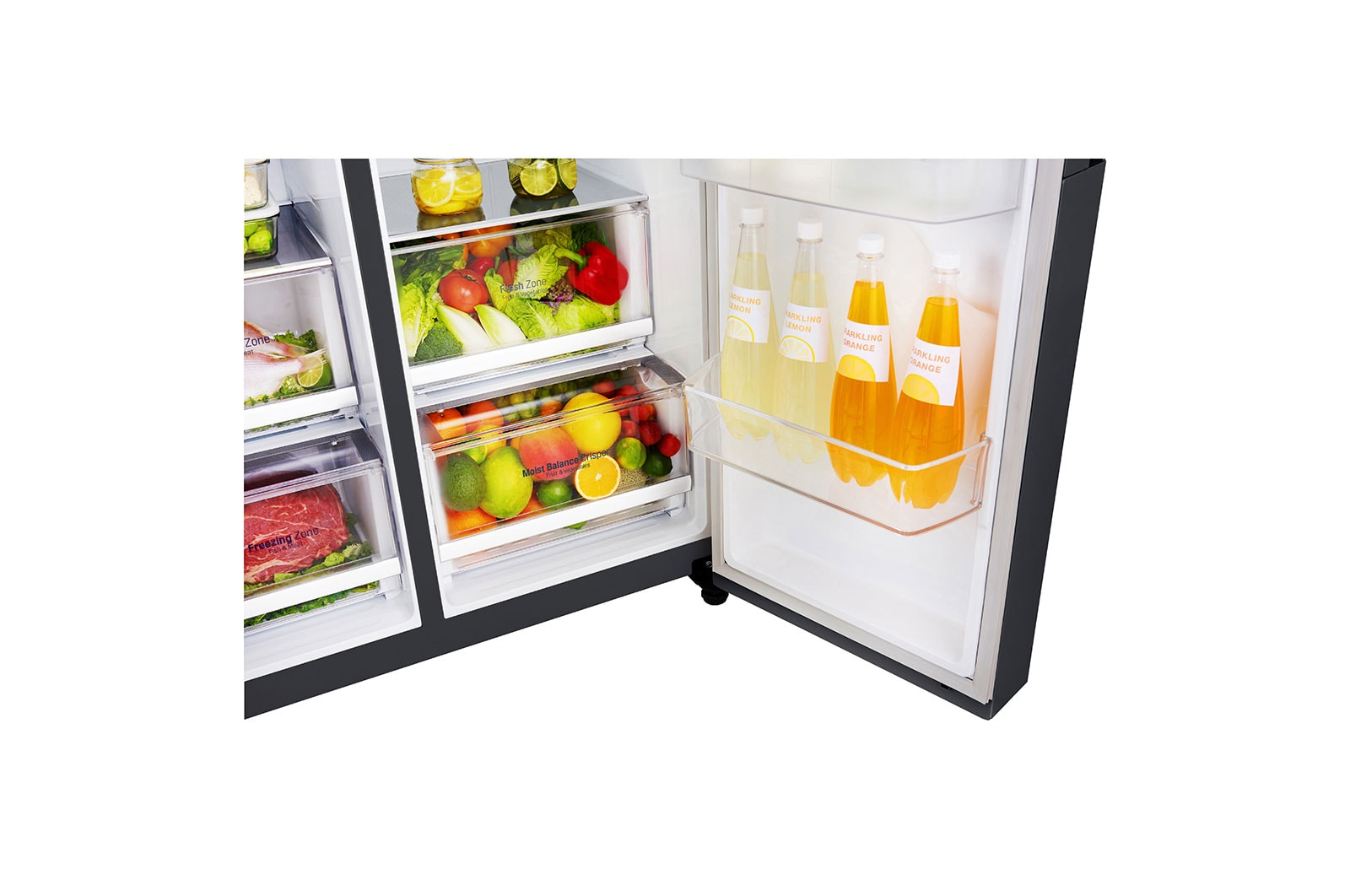LG 697L Side by Side Refrigerator with Inverter Linear Compressor in Matte Black Color., GC-B247SQUV