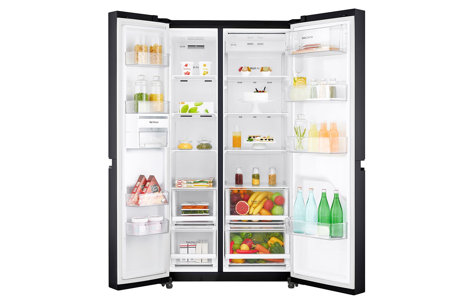LG 697L Side by Side Refrigerator with Inverter Linear Compressor in Matte Black Color., GC-B247SQUV