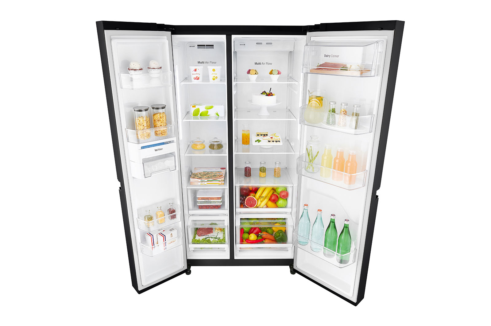 LG 697L Side by Side Refrigerator with Inverter Linear Compressor in Matte Black Color., GC-B247SQUV