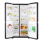 LG 697L Side by Side Refrigerator with Inverter Linear Compressor in Matte Black Color., GC-B247SQUV