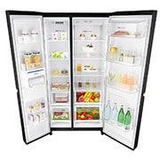 LG 697L Side by Side Refrigerator with Inverter Linear Compressor in Matte Black Color., GC-B247SQUV