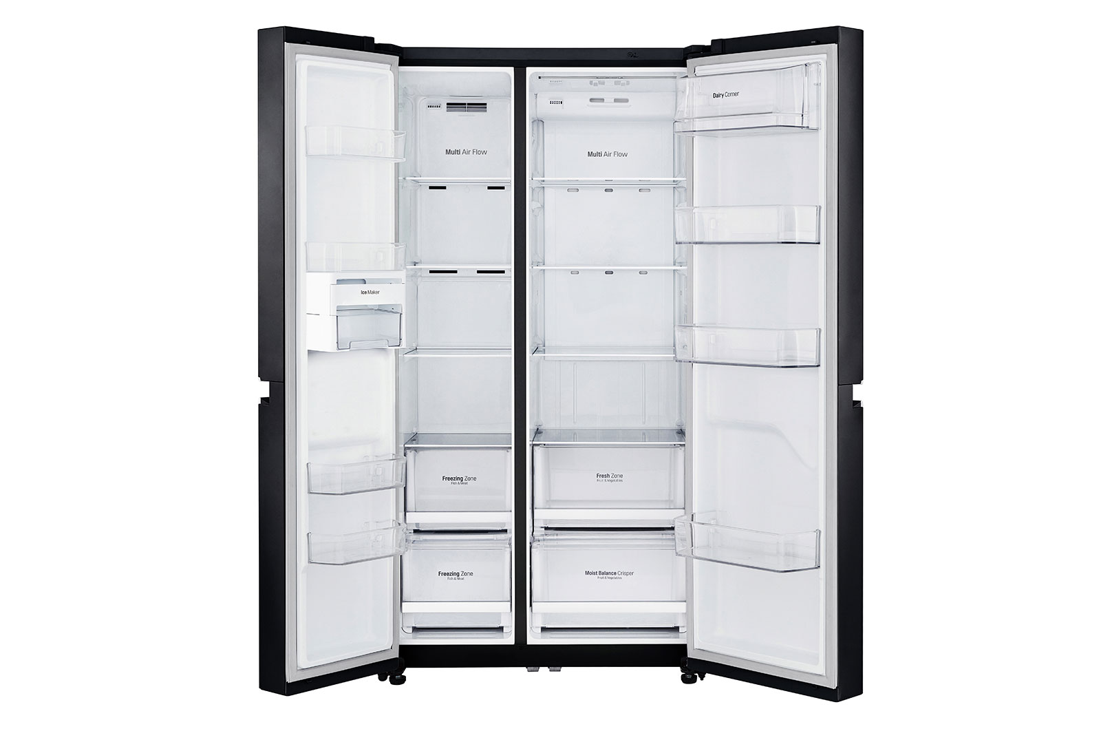 LG 697L Side by Side Refrigerator with Inverter Linear Compressor in Matte Black Color., GC-B247SQUV