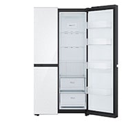 LG 694L, Side by Side Refrigerator with Premium Glass Door, Smart Inverter Compressor, Hygiene Fresh+™, DoorCooling+™, Smart Diagnosis™, GC-B257UGLW
