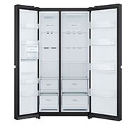 LG 694L, Side by Side Refrigerator with Premium Glass Door, Smart Inverter Compressor, Hygiene Fresh+™, DoorCooling+™, Smart Diagnosis™, GC-B257UGLW