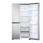 LG 833L, Side by Side Refrigerator with Smart Inverter Compressor, Hygiene Fresh+™, Door Cooling+™, Smart ThinQ™, Brushed Steel Finish, GC-B307SSVL