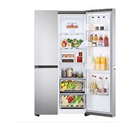 LG 833L, Side by Side Refrigerator with Smart Inverter Compressor, Hygiene Fresh+™, Door Cooling+™, Smart ThinQ™, Brushed Steel Finish, GC-B307SSVL