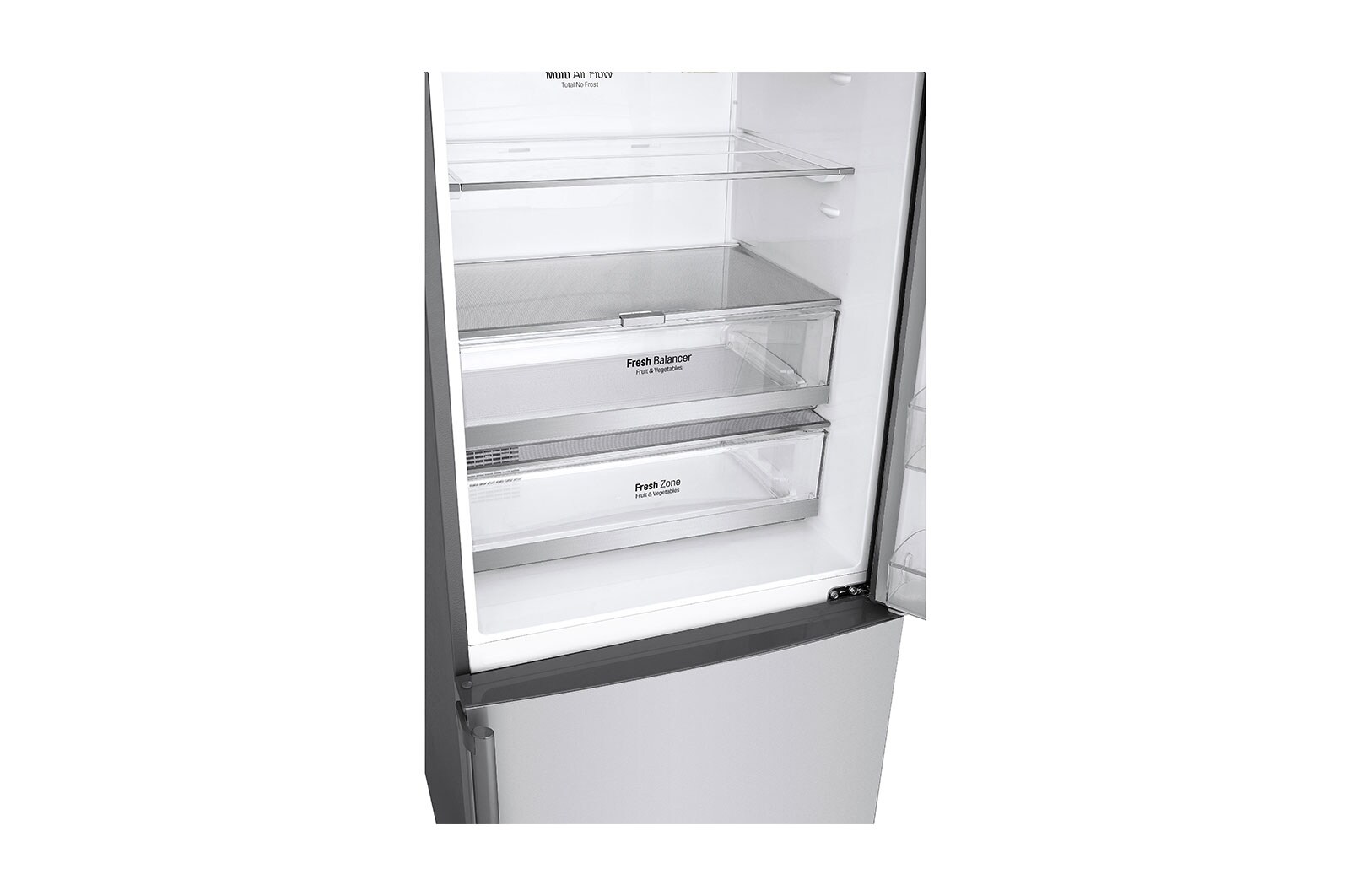 LG 494L, 2 Star, Bottom Freezer, Inverter Linear Compressor, Shiny Steel Finish, Double Door Refrigerator, GC-B569BLCF