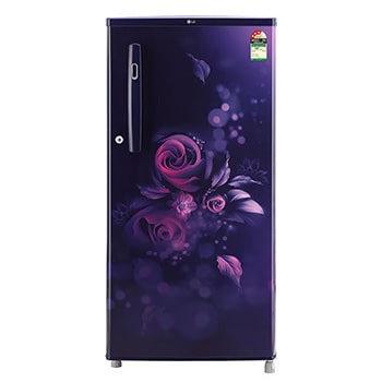 Front view of LG 185L Single Door Refrigerator, Anti-Bacterial Gasket, Blue Euphoria, 3 Star GL-B199OBED