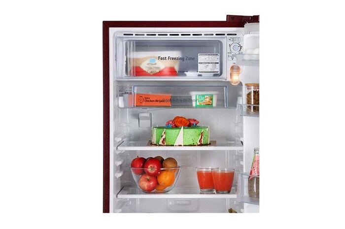 LG 185L Single Door Refrigerator, Anti-Bacterial Gasket, Scarlet Euphoria, 3 Star, GL-B199OSED