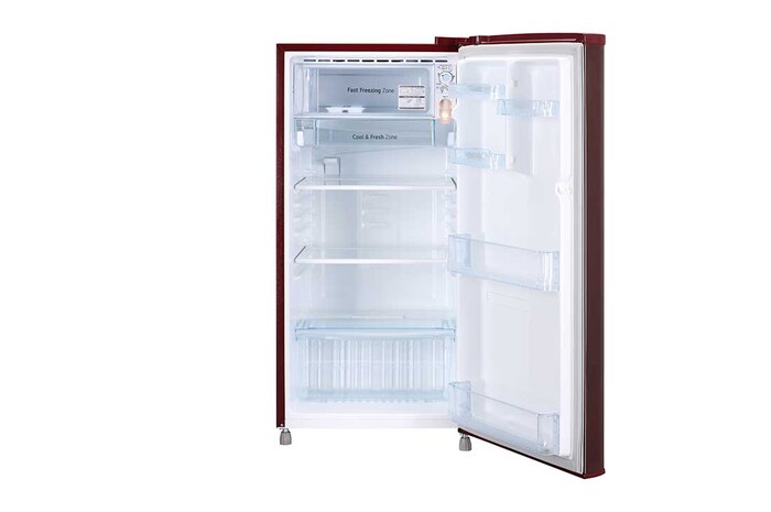 LG 185L Single Door Refrigerator, Anti-Bacterial Gasket, Scarlet Euphoria, 3 Star, GL-B199OSED