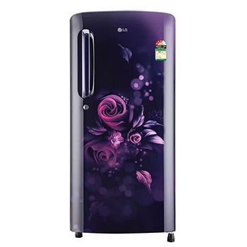 Front view of LG 185L Single Door Refrigerator, MOIST ‘N' FRESH, Anti Bacterial Gasket, Blue Euphoria, 3 Star GL-B201ABED