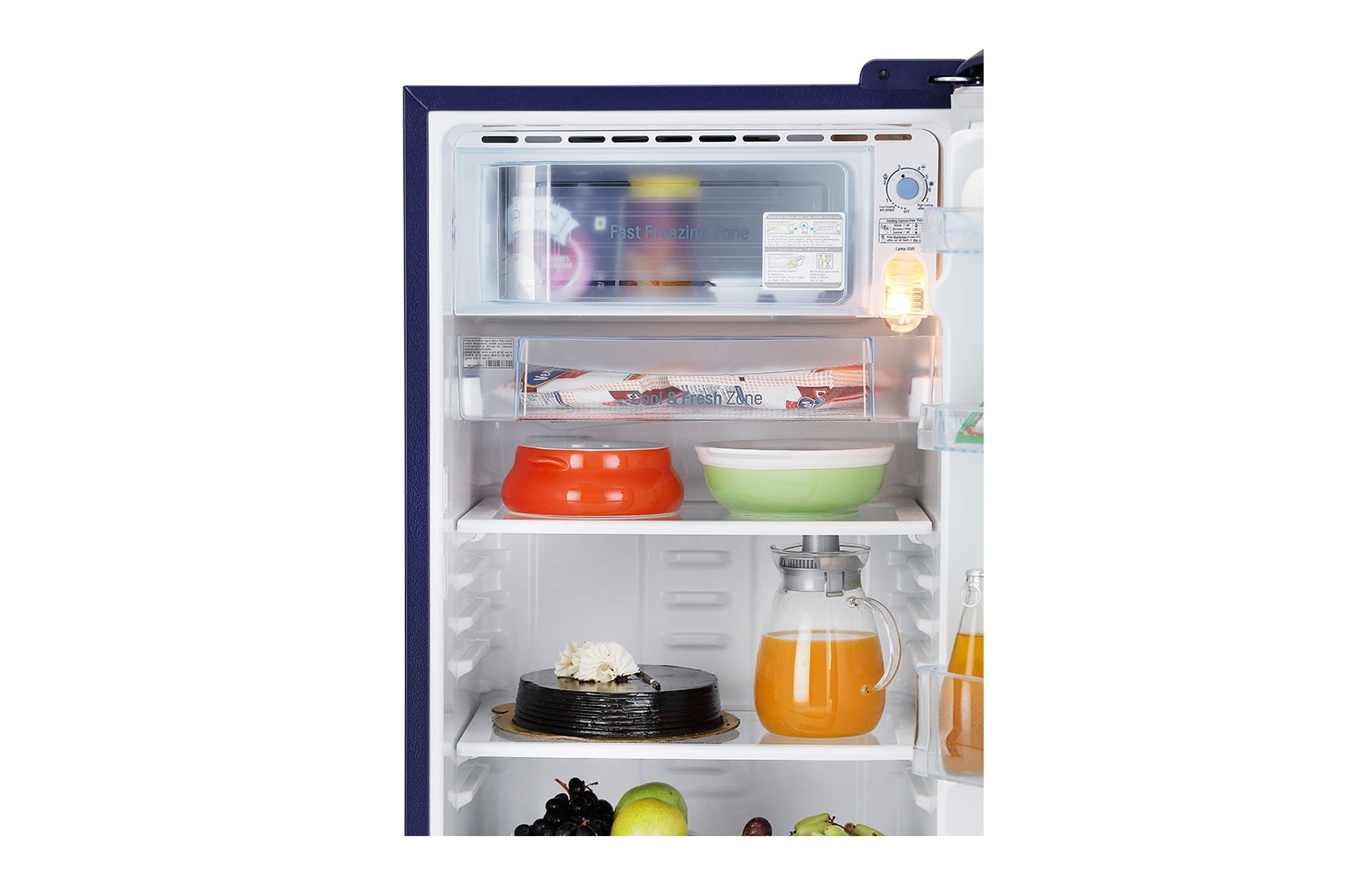 LG 185L, 3 Star, Blue Euphoria Finish, Direct Cool Single Door Refrigerator, GL-B201ABED