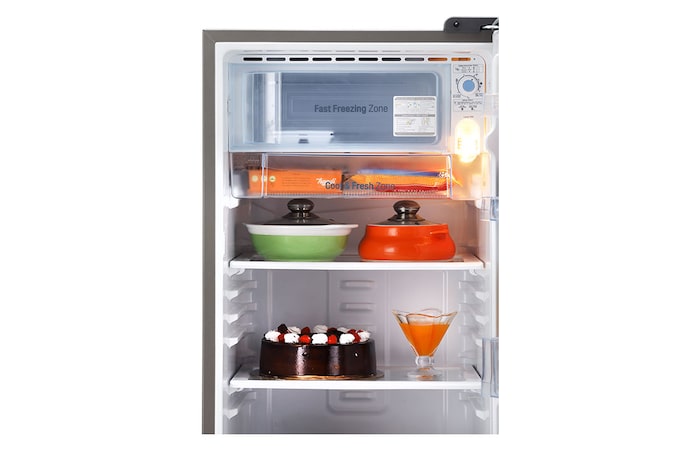 LG 185L, 3 Star, Shiny Steel Finish, Direct Cool Single Door Refrigerator, GL-B201APZD