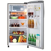 LG 185L, 3 Star, Shiny Steel Finish, Direct Cool Single Door Refrigerator, GL-B201APZD