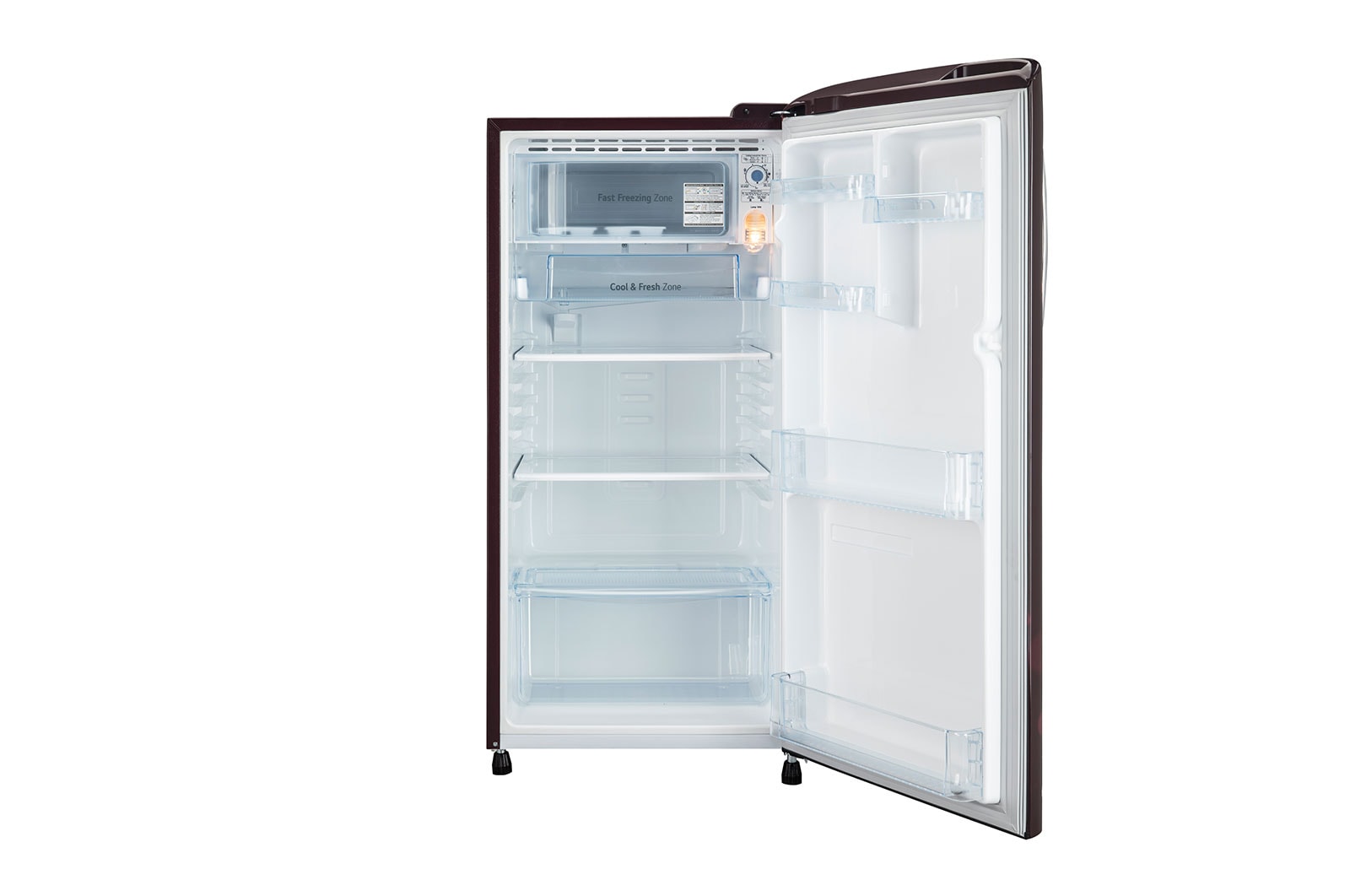 LG 185L, 3 Star, Scarlet Euphoria Finish, Direct Cool Single Door Refrigerator   , GL-B201ASED