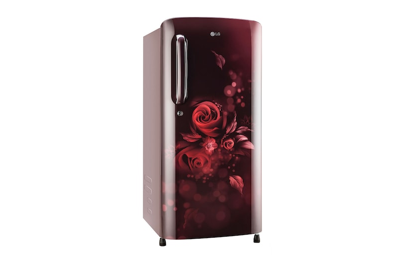 LG 185L, 3 Star, Scarlet Euphoria Finish, Direct Cool Single Door Refrigerator   , GL-B201ASED