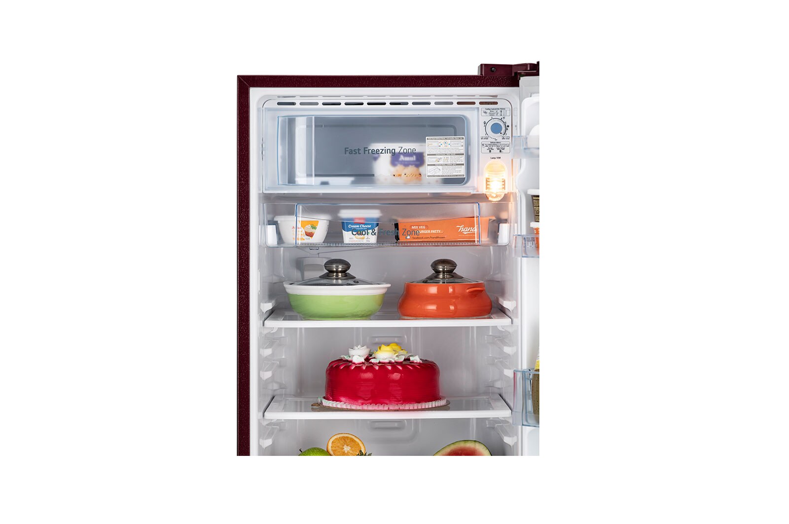 LG 185L, 3 Star, Scarlet Quartz Finish, Direct Cool Single Door Refrigerator, GL-B201ASQD