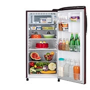 LG 185L, 3 Star, Scarlet Quartz Finish, Direct Cool Single Door Refrigerator, GL-B201ASQD