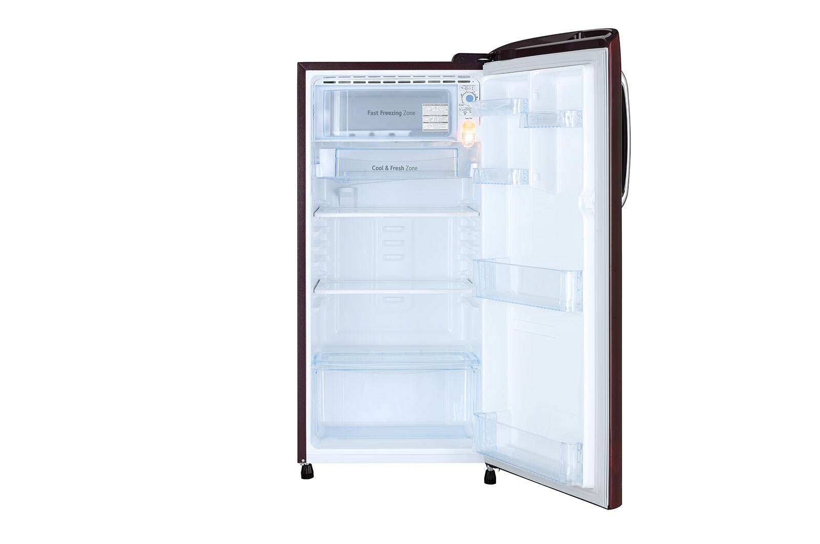 LG 185L, 3 Star, Scarlet Quartz Finish, Direct Cool Single Door Refrigerator, GL-B201ASQD