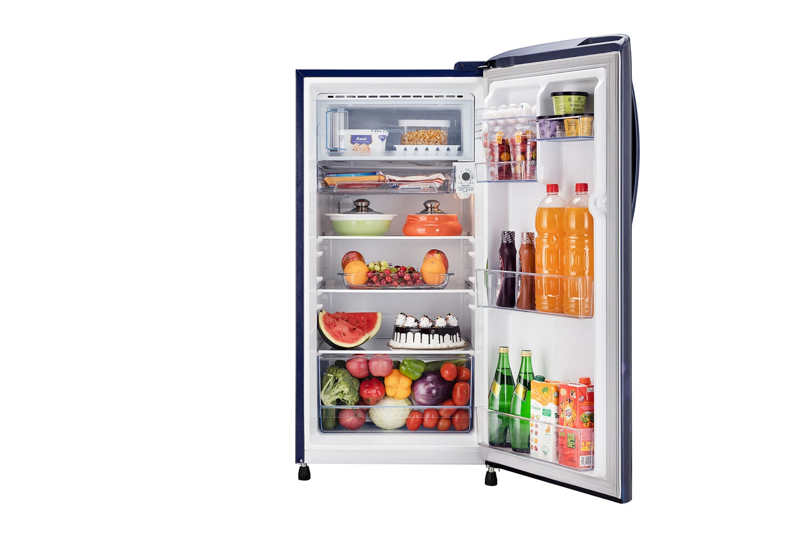 LG 201L, 3 Star, Blue Charm Finish, Direct Cool Single Door Refrigerator, GL-B211HBCD