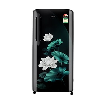 Front view of LG 201 L Single Door Refrigerator, Anti-Bacterial Gasket, Smart Inverter Compressor, Emerald Lotus, 3 Star GL-B211HELD