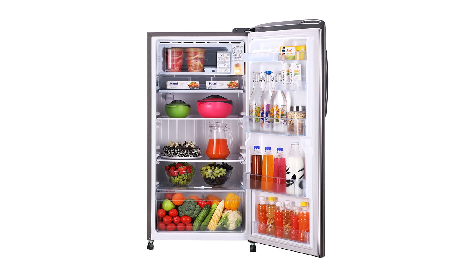 LG 215L Single Door Refrigerator with Smart Inverter Compressor in Shiny Steel Color, GL-B221APZY