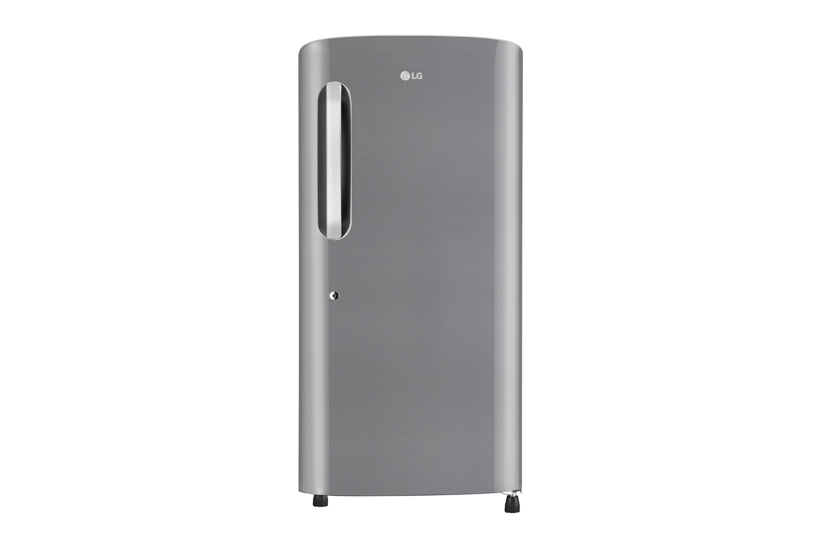 Front view of LG 210L Single-Door Refrigerator with Smart Connect, Moist 'N' Fresh, Shiny-Steel, 5-Star GL-B231APZU
