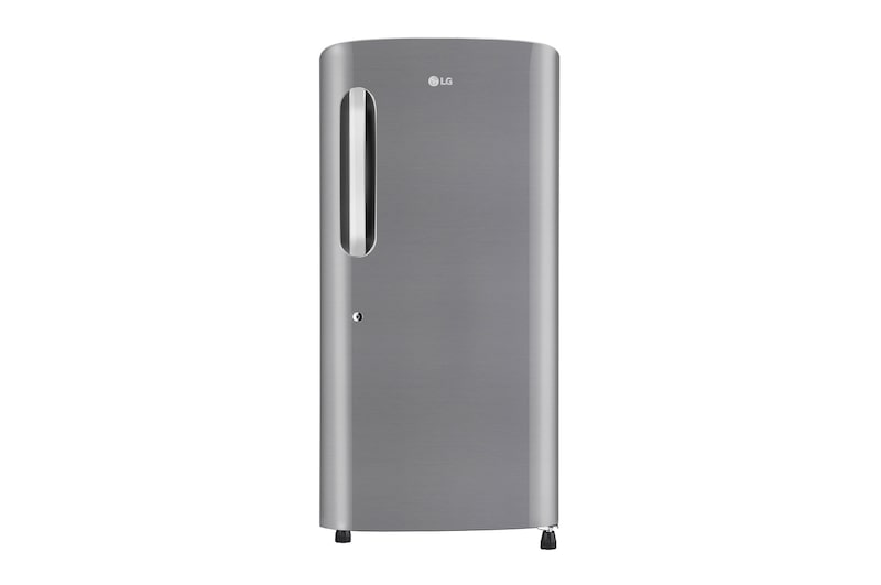 Front view of LG 210L Single-Door Refrigerator with Smart Connect, Moist 'N' Fresh, Shiny-Steel, 5-Star GL-B231APZU